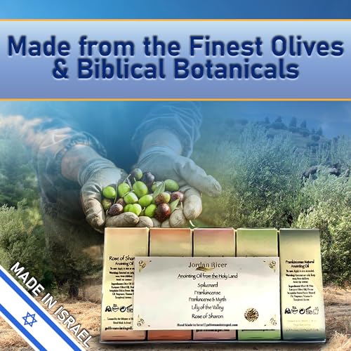 Anointing Oil for Prayer – 5x15ml Holy Oil Bottles from Jerusalem – Rose of Sharon, Spikenard, Lily of The Valley, Myrrh, Frankincense – Blessed Anointed Oils from Israel
