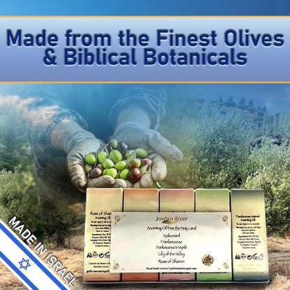Anointing Oil for Prayer – 5x15ml Holy Oil Bottles from Jerusalem – Rose of Sharon, Spikenard, Lily of The Valley, Myrrh, Frankincense – Blessed Anointed Oils from Israel
