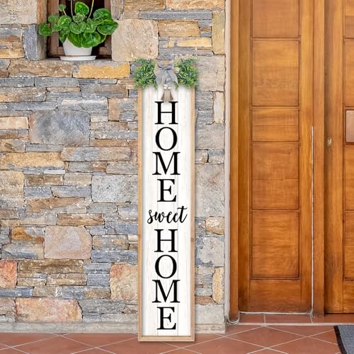 TQianJiang Home Sweet Home Front Porch Sign, 45"X9", Wood - color: Home Sweet Home Front Porch Outdoor (Wood)