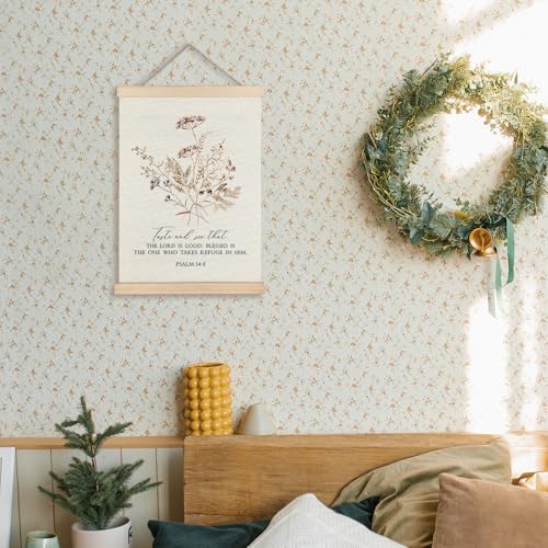 Supwhd Boho Floral Christian Wall Art with Wooden Poster Hanger, God is Good Bible Verses Posters Wall Art Decor, Christian Wall Decor for Home Room, 12x16 - color: God is Good, size: 16"L x 12"W