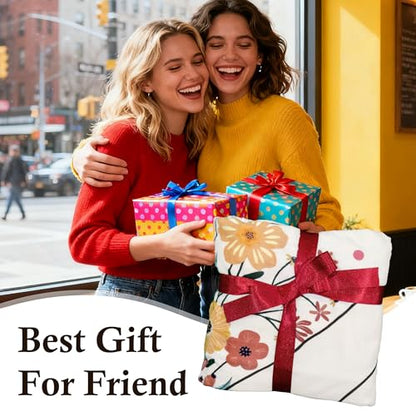 Best Friend Birthday Gifts for Women, Bestie Throw Blanket 50"X60" - color: Flowerfriends