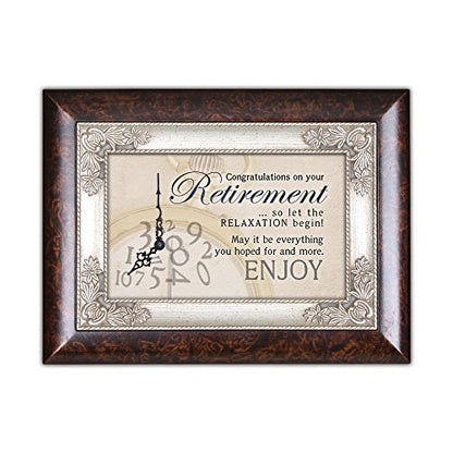 Cottage Garden Retirement Let Relaxation Begin Burlwood Jewelry Music Box Plays Wonderful World
