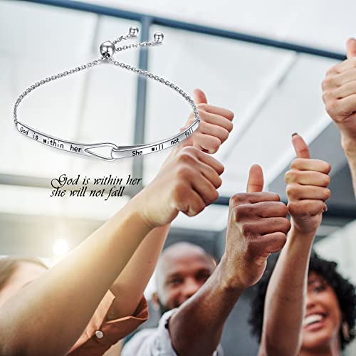 Sterling Silver Engraved Inspirational Adjustable Infinity Bracelet Graduation Gift for Mother Sister Best Friend Jewelry for Women