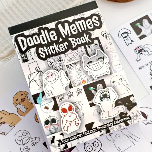 PRSTINCOL Meme Sticker Book, 36 Sheets 460+ Pcs, Black and White Funny Meme Stickers for Adults and Teens, Die Cut Vinyl Stickers for Journaling Scrapbooking DIY - color: Meme