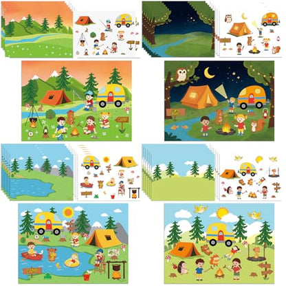 Marspark 24 Set Summer Camp Stickers Bible Scene DIY Craft Kit VBS - style: Summer Camp