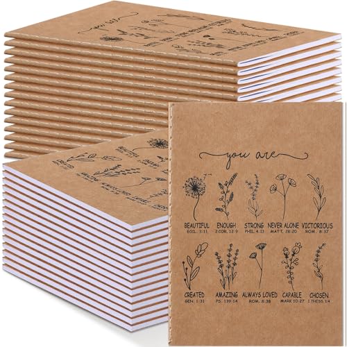 100 Pcs Christian Gifts Bulk Mini Christian Wildflower Notebook