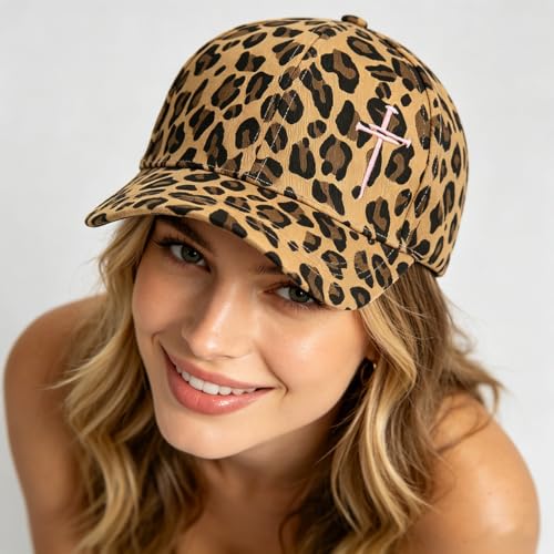 Quanhaigou Baseball Cap Dad Hat Adjustable Fashion Hats for Men Women Polo Trucker Unisex Style Headwear - color: Cross Leopard