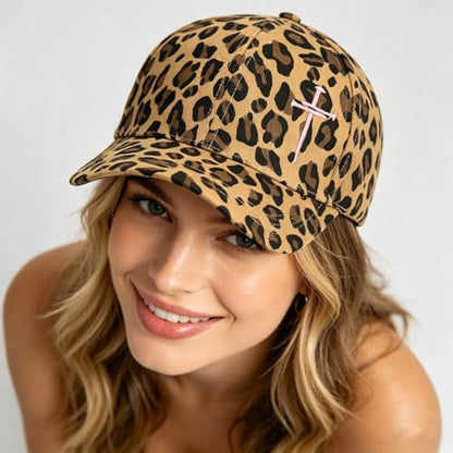 Quanhaigou Baseball Cap Dad Hat Adjustable Fashion Hats for Men Women Polo Trucker Unisex Style Headwear - color: Cross Leopard
