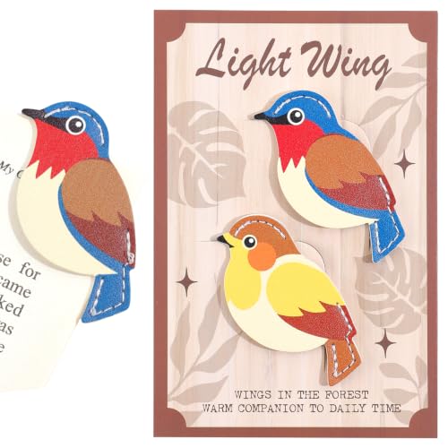 2 Pcs Cute Bird Leather Bookmarks, Adorable Corner Page Accessories, Vintage Themed Book Page Holders, Durable Book Markers for Reading Reading Gifts for Girls Women Teenage & Book Lovers（Brown） - style: Bird 1
