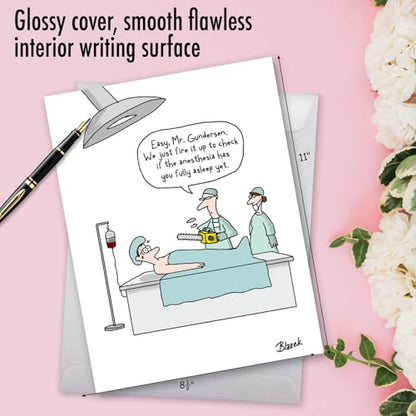 NobleWorks 1 Jumbo Funny Get Well Card Chainsaw Anesthesia Humor J1300 - style: Chainsaw Anesthesia