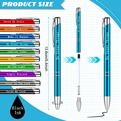 Zonon 10 Pcs Bible Verse Pens, Inspirational Christian Scripture Ballpoint Pens, Smooth Writing, Black Ink, No Bleed Through, Religious Motivational Gifts for Women Men Church Journaling Christians