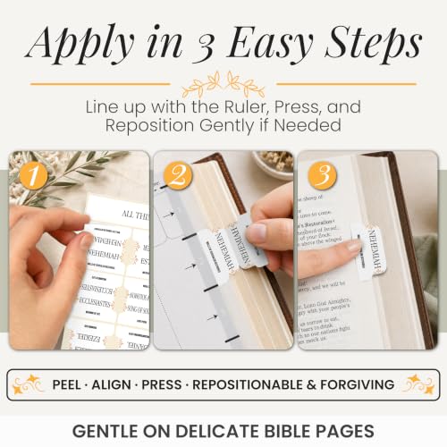 90 Christian Bible Tabs for Women, Men, and Kids - White - color: White