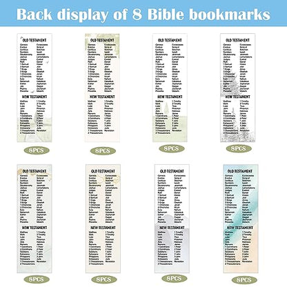 Qilery 64 Pieces Books of the Bible Bookmarkers Large Print Christian Gifts Book Markers for Reading Christian Religious Bookmarks for Lovers Readers Office Supplies Gift