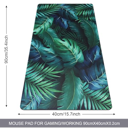 XXL Gaming Mouse Pad 35.4x15.7 Professional Large Mouse Pad & Computer Game Mouse Mat-90x40 Greenleaf - color: Greenleaf, size: 35.4L x 15.7W inches