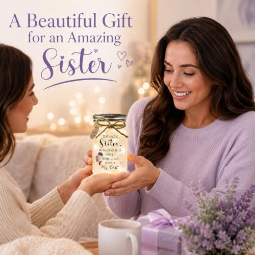 Solmay Sister Birthday Gifts, Birthday Gifts for Sister Adult Keepsake Jar - color: Sister