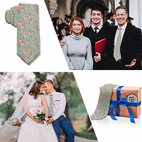 Men's Ties Novelty Tie Necktie for Men Teen Boys Multicolor Tie Party Holiday Thanksgiving Christmas - color: Pink Flowers