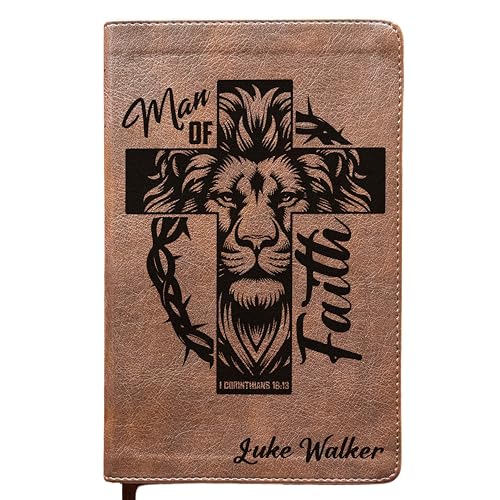 Personalized NLT Personal Size Giant Print Bible – Filament Enabled | LeatherLike Rustic Brown, Indexed Red Letter Edition | Custom Engraved | 12-Point Large Print | New Living Translation with Filament App, Verse Finder & Maps | 8.875” x 5.875” (Man of F