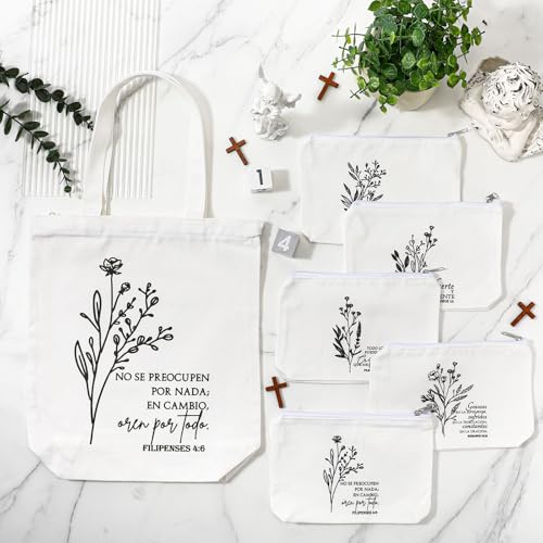 Paterr 20 Pcs Christian Tote Makeup Bag - color: White, style: Boho Spanish