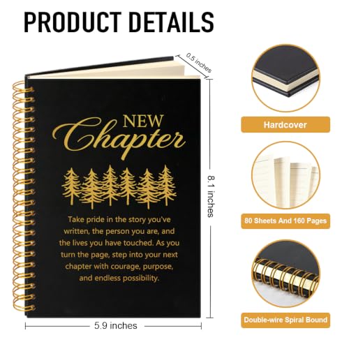New Chapter Spiral Notebook, New Beginning Journal Gifts for Friend - color: Black118