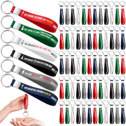 Nosiny 60 Pcs Bible Verse Keychains Bulk, Christian Faith Gifts