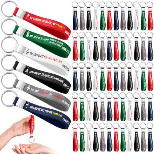 Nosiny 60 Pcs Bible Verse Keychains Bulk, Christian Faith Gifts