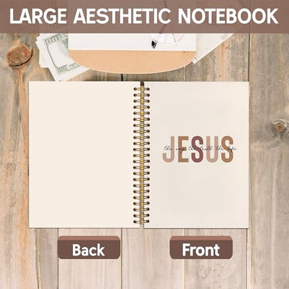 KAOWT Boho Christian Notebook Journal, Bible Notebooks for Note Taking, Christian Gifts for Women, Prayer Scripture Journal, Jesus the Way the Truth the Life Hardcover Spiral Notebook 5.5x8.3in - color: notbook bible-jesus