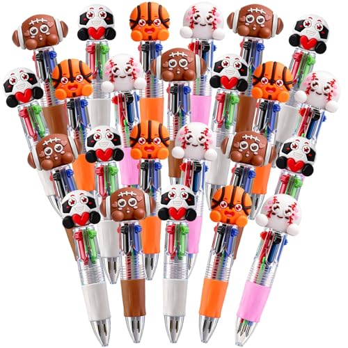 24 Mix Ball Party Favor Multicolor Pen in One - color: Mix Sports Multicolor