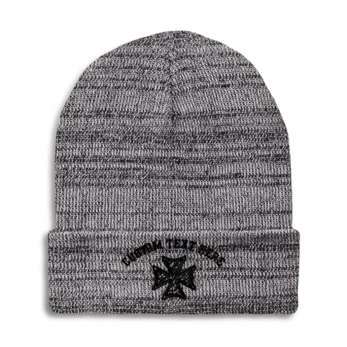 Custom Beanies for Men Iron Cross God Jesus Christ Christian Skull Cap Winter Hats for Women One Size - color: Heather Grey Personalized Text Here