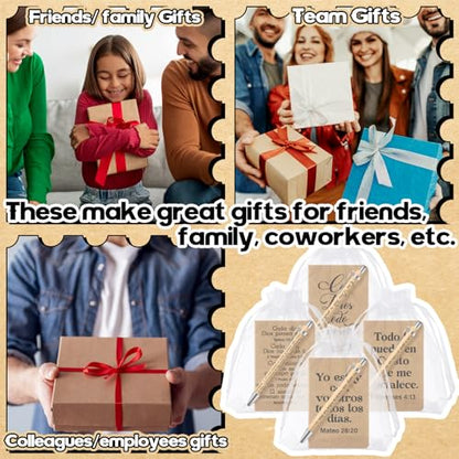 Fuyoooo 72 Pcs Spanish Christian Gift Notebook Set Regalos Cristianos En Español Para Women Men Bible Church Catholic Religious for Back to School Office Sunday School Bible Study Group(Vintage Style) - style: Vintage Style