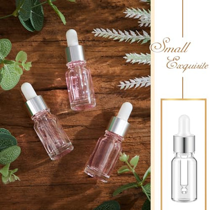 Didaey 100 Pcs Mini Glass Oil Dropper Bottle, 10 ml, Classic Silver - color: Classic Silver, size: 10 ml