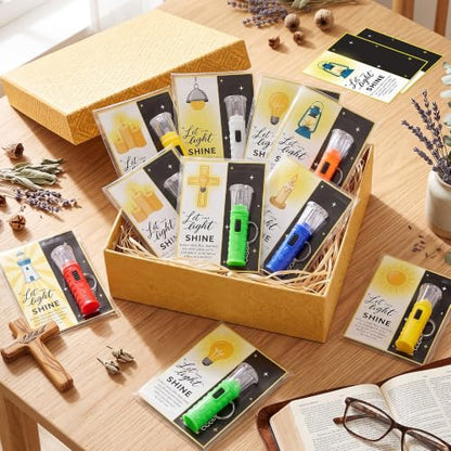 24 Set Religious Gifts Bulk Mini Flashlights with Bible Verse Card - color: Religious-24 Set