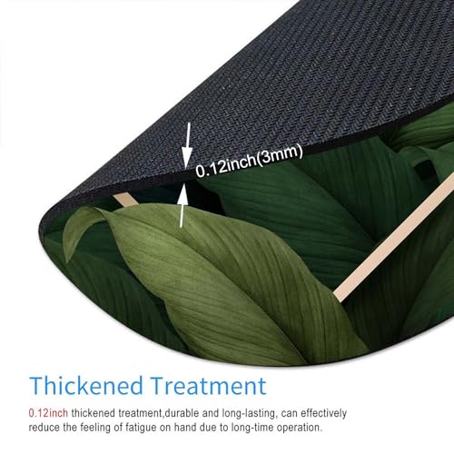 Mouse Pad, Tropical Leaves Mouse Pads with Design, Round Washable Cloth Personalized Mouse Mat, Gaming Office Home Non-Slip Rubber Base Computer Mousepad 7.9×7.9×0.12 inches - color: Tropical Leaves