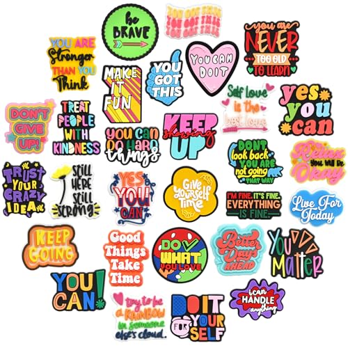 Cute Pins Bulk, Funny Lapel Badge Pins Rubber Brooch Pins for Backpacks, Hats, Bags - style: Positive-30PCS
