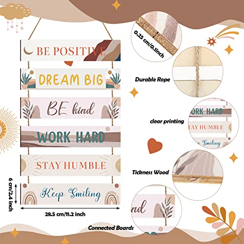 Blulu 6 Pcs Positive Quotes Wall Hanging Plaque Sign, Cute Style - style: Cute Style