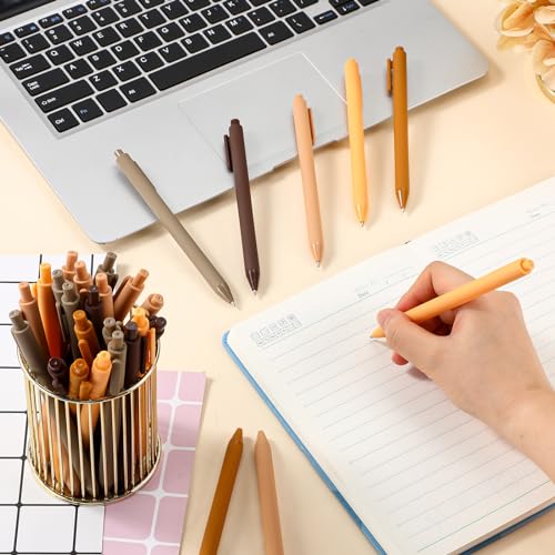 100 Pcs Ballpoint Gel Pens Bulk Retractable, Brown Series - style: Brown Series