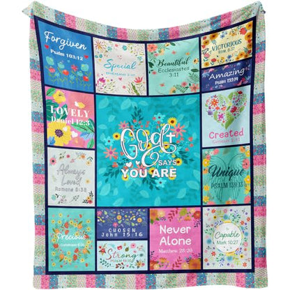 Christian Gifts for Women, Inspirational Christian Blanket 50'' x 60''