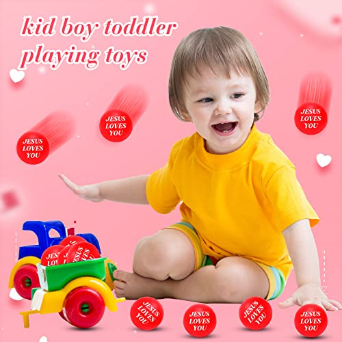 20 Pcs Jesus Loves You Balls Toys Christian Gifts, Red - color: Red