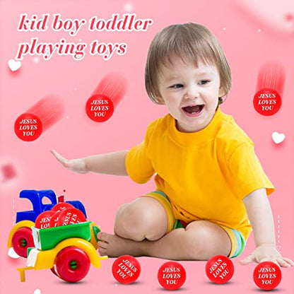 20 Pcs Jesus Loves You Balls Toys Christian Gifts, Red - color: Red
