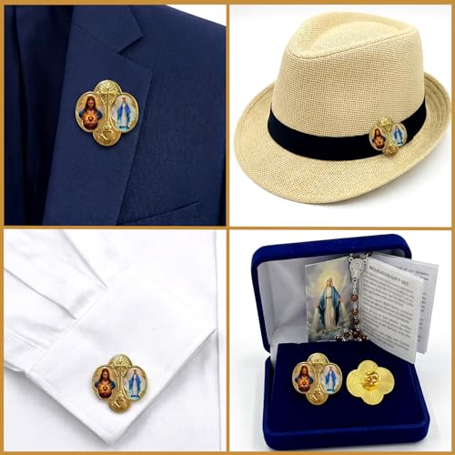 Yinkin 24 Pcs Catholic Pins Gold First Communion Lapel Pins - style: Sacred Heart