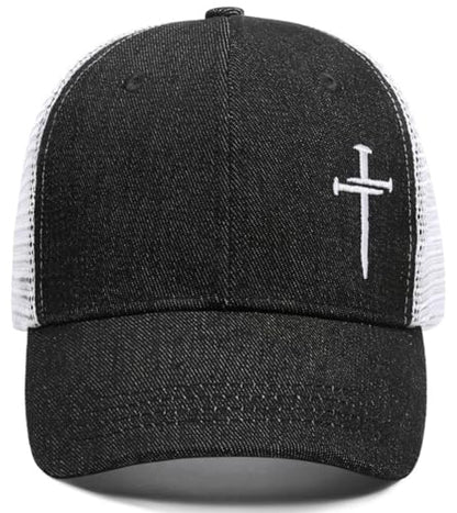 Christian Jesus Cross Hat - Faith Hats for Men Women - Religious Gifts for Thanksgiving Christmas - color: Cross/Black