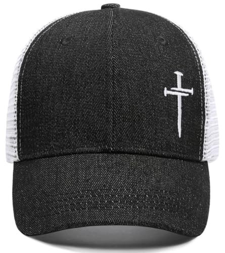 Christian Jesus Cross Hat - Faith Hats for Men Women - Religious Gifts for Thanksgiving Christmas - color: Cross/Black