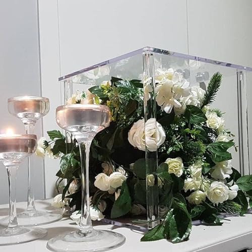 6 Pieces Tall Acrylic Vase Wedding Centerpieces Clear Flower Stand Column Geometric Floral Vase Elegant Display Holder for Birthday Party Wedding Table Decorations (6, 31.5 Inch) - size: 31.5 Inch