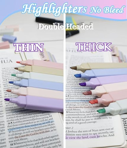 Bible Study Supplies, Bible Journaling Kit Tabs Cross Paper Clips, Highlighters and Pens No Bleed Journaling Supplies