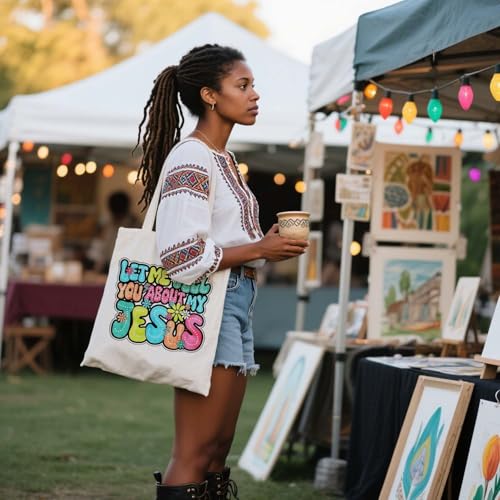 Christian Canvas Tote Bag,Christian Bags For Women. - color: White Christian Totebag-5