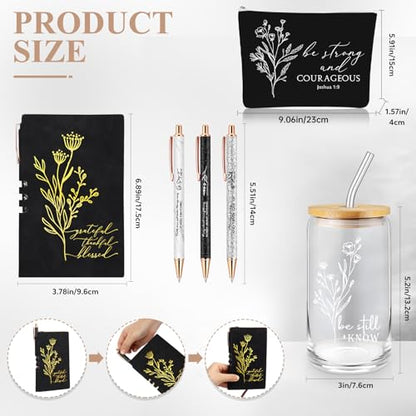 Funnymoom 6 Pcs Pastor Gift Set Tumbler Journal Pens Black - color: Black, size: Be Still