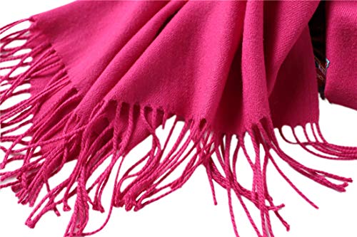 Urban CoCo Embroidered Scarf for Women, Tassel Shawl, Soft Lightweight Wrap - color: Rose