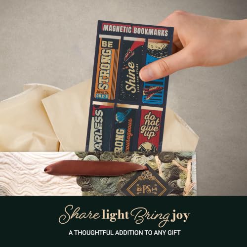 Christian Art Gifts Colorful Magnetic Scripture Bookmark Set: - color: Be Strong Outer Space