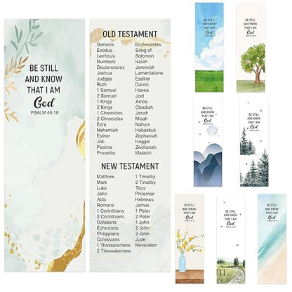 Qilery 64 Pieces Books of the Bible Bookmarkers Large Print Christian Gifts Book Markers for Reading Christian Religious Bookmarks for Lovers Readers Office Supplies Gift