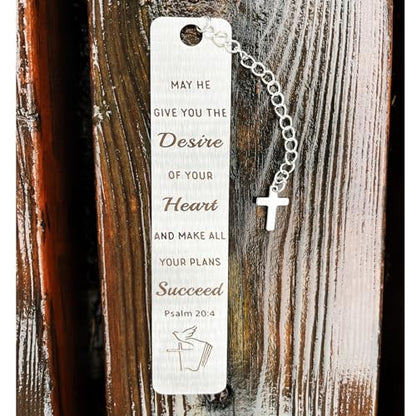 Bible Bookmarks Book Markers, Metal Christian Bookmark Gift Accessories (Psalm 20:4) - style: Psalm 20:4