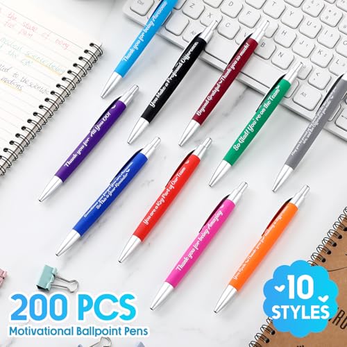 Gueevin 200 Pcs Inspirational Pens Employee Gift, Appreciate Style - style: Appreciate Style